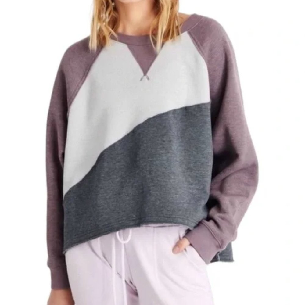 Free People Movement - Kindle Up Color Block Oversized Pullover Sweatshirt
